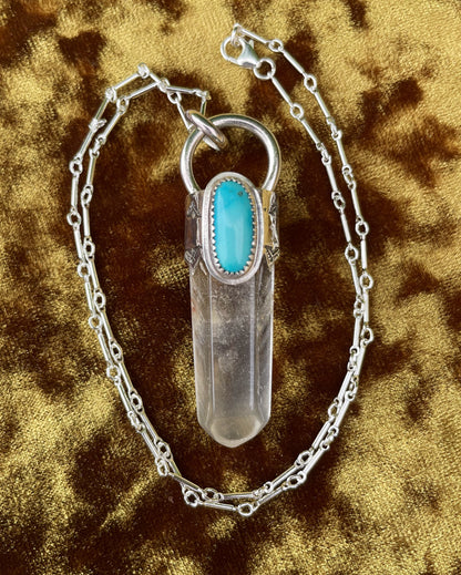 Quartz Crystal & Kingman Turquoise Talisman