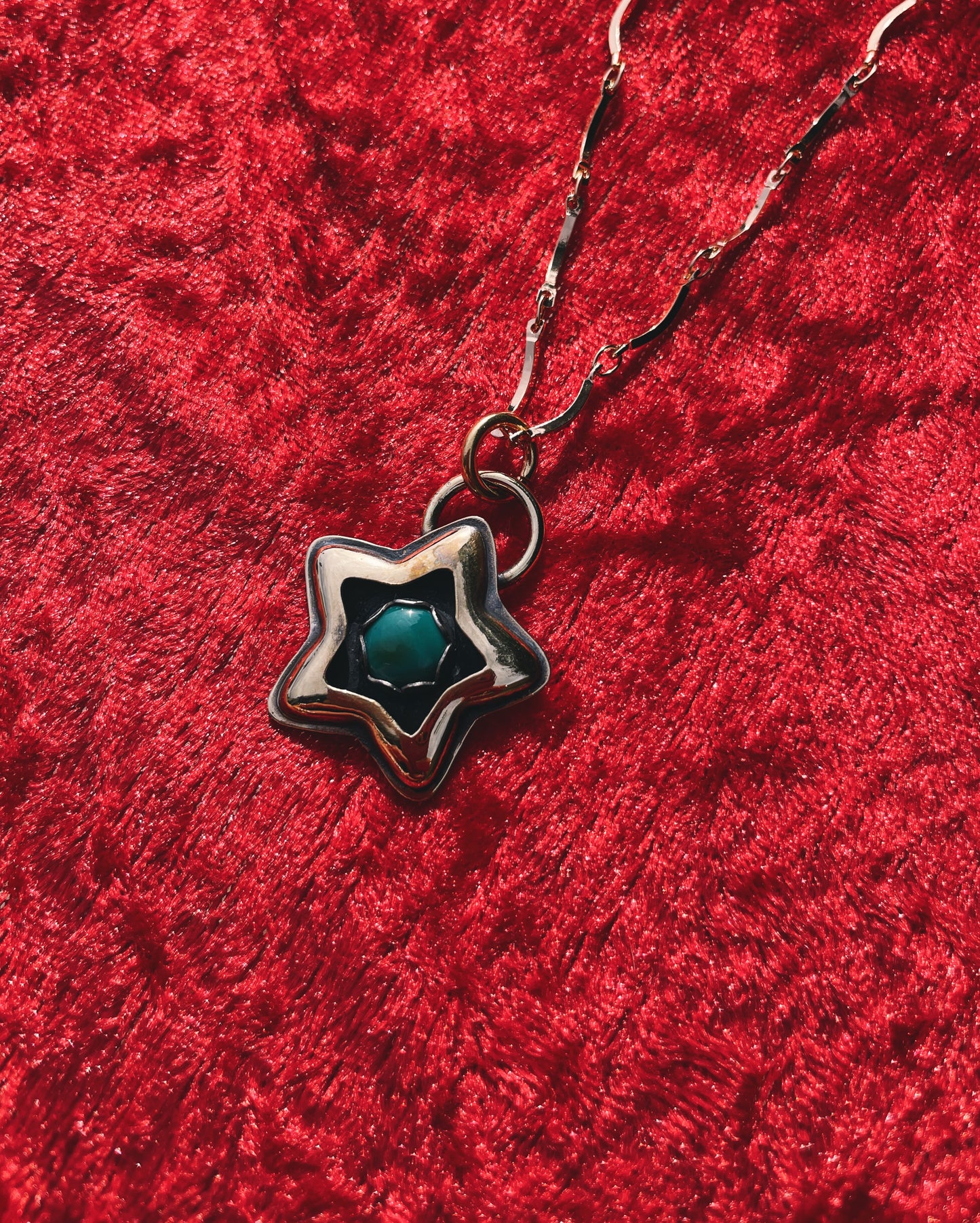 Turquoise Brass Star shadowbox