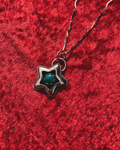 Turquoise Brass Star shadowbox