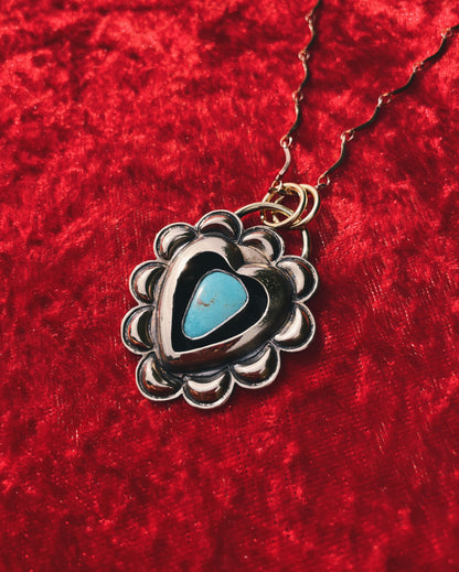 Turquoise Brass Heart shadowbox