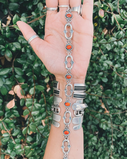 Sterling Silver & Orange Carnelian Choker