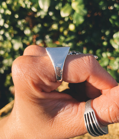 Brutalist Triangle Signet Ring