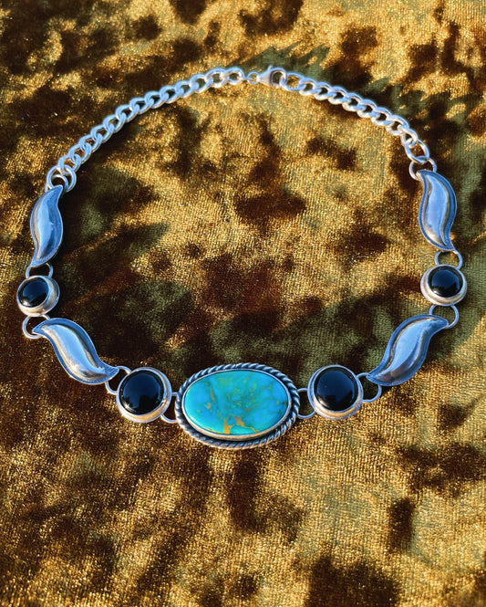 Onyx & Campitos Turquoise choker