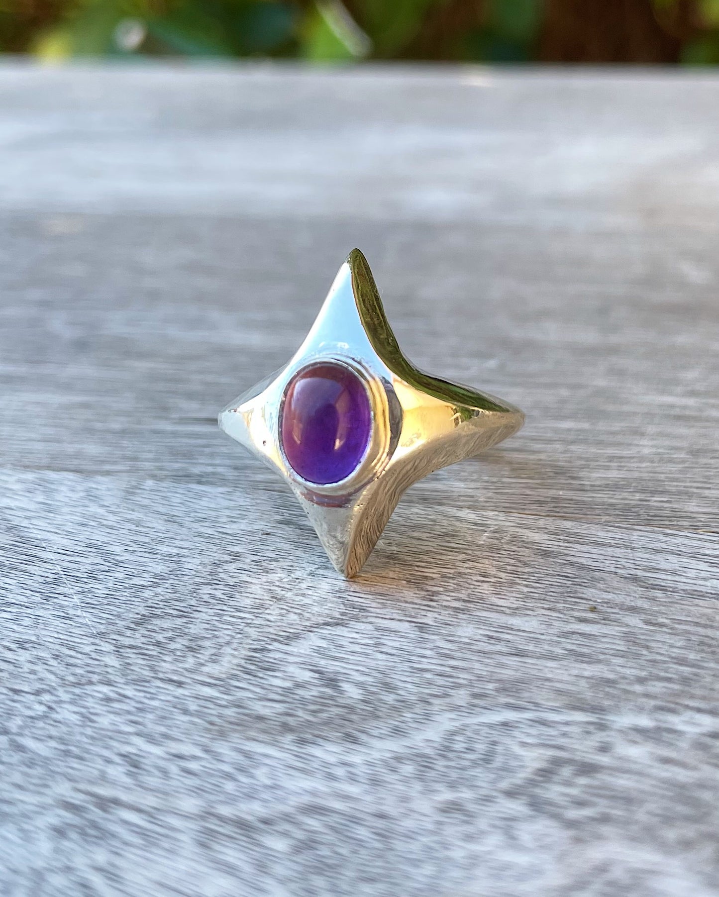 Stardust amethyst Ring custom