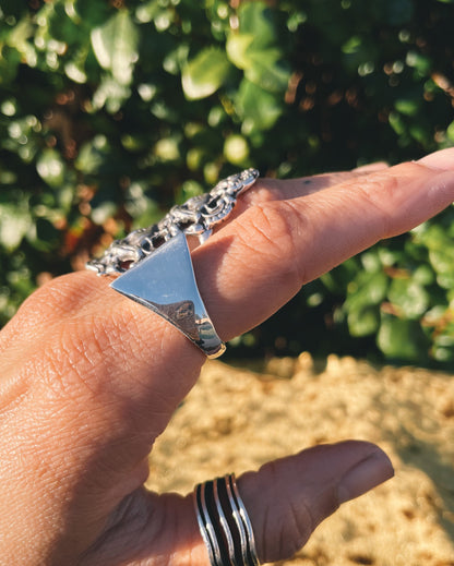 Brutalist Triangle Signet Ring