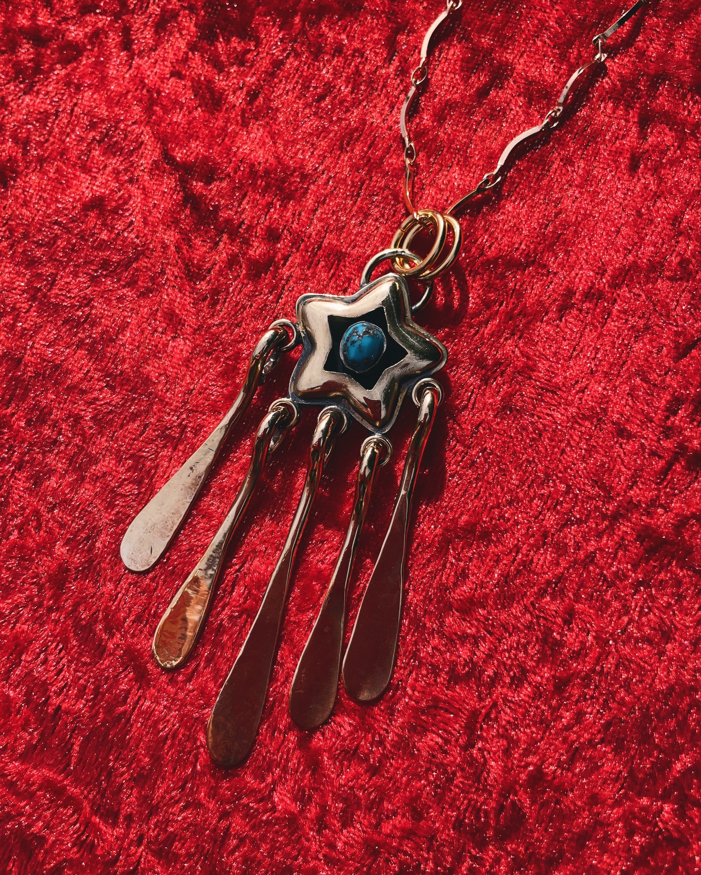 Fringe Turquoise Brass Star shadowbox