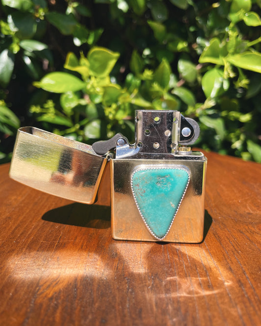 Set your Heart ablaze Brass & Turquoise Zippo Lighter