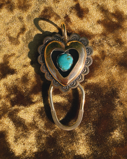 Turquoise Brass Heart shadowbox