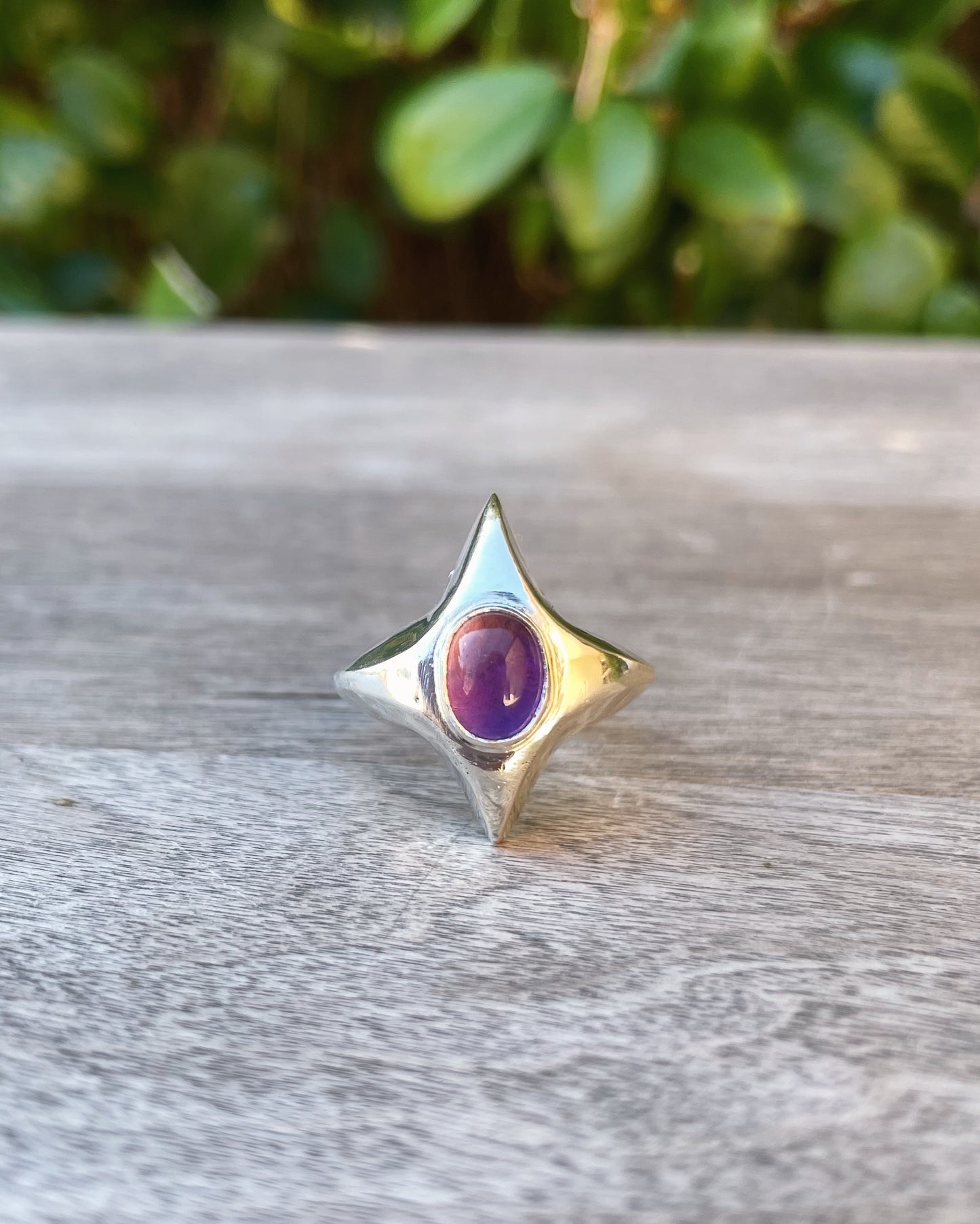 Stardust amethyst Ring custom