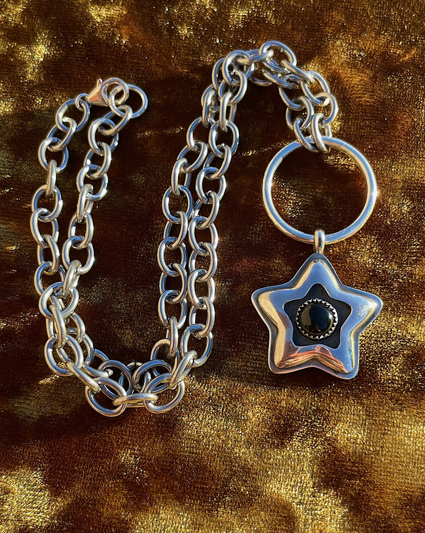 Sterling Silver Star shadowbox choker
