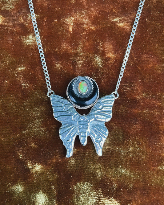 Sterling Moth Necklace