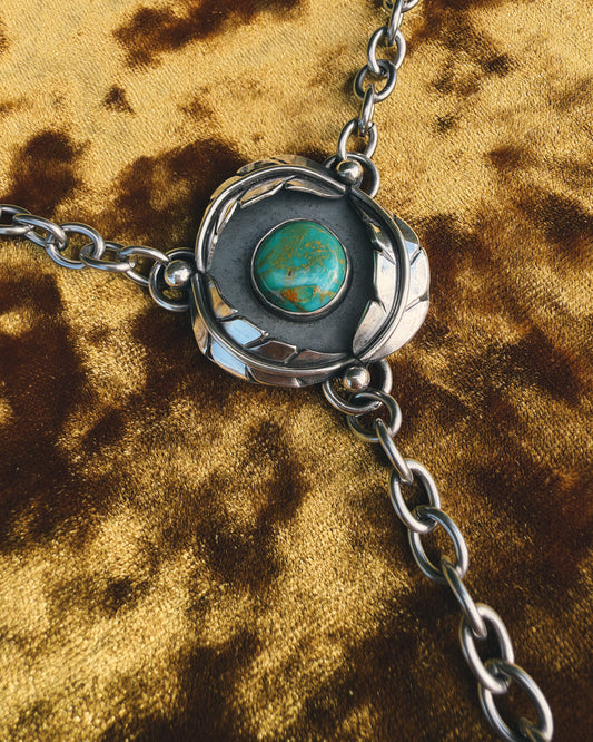 Leafy Shadowbox Lariat Necklace