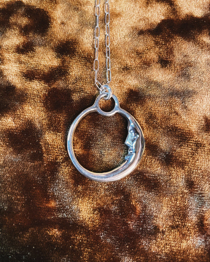 Sterling Silver Man in the Moon necklace