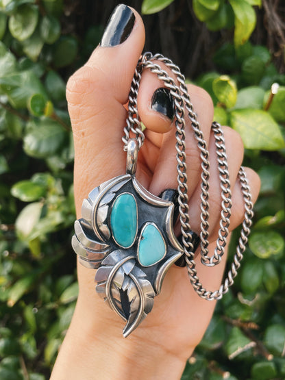 Hachita & Sonoran Mountain Turquoise in Sterling silver