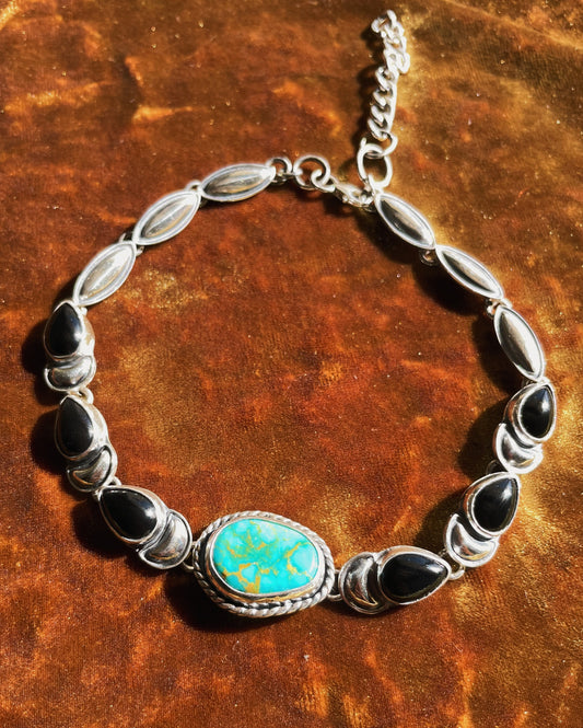 Sonoran & Onyx Turquoise Choker