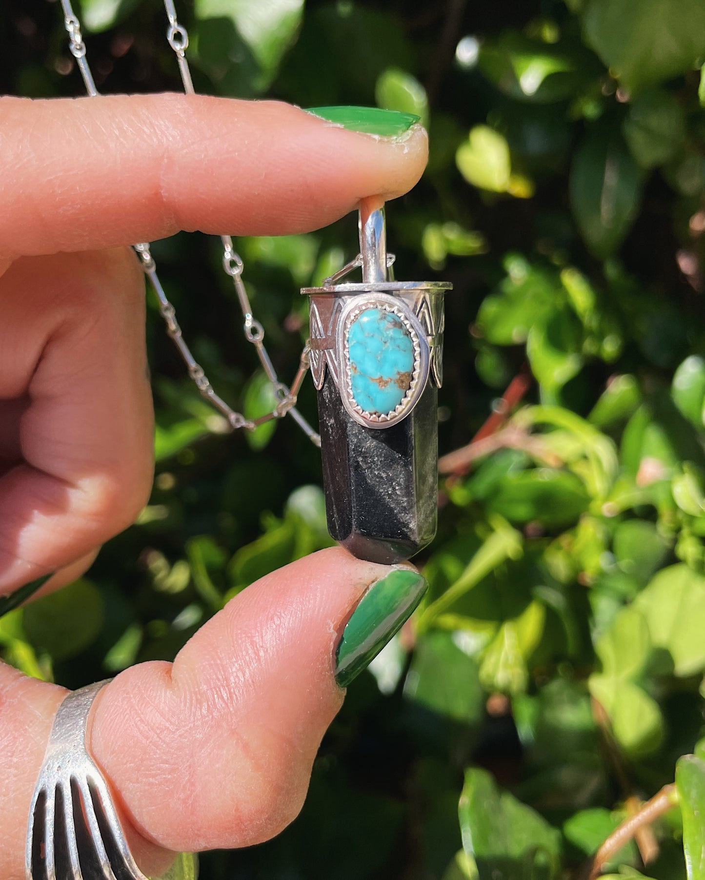 Obsidian & KingmanTurquoise Talisman