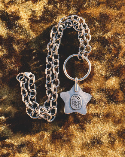 Moonstone Sterling Silver Star shadowbox choker