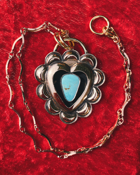 Turquoise Brass Heart shadowbox