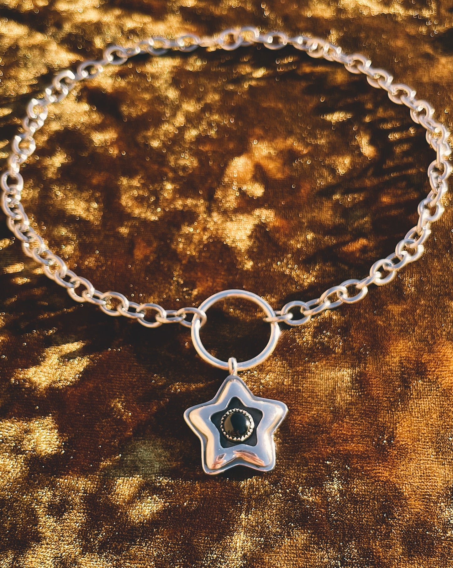 Sterling Silver Star shadowbox choker