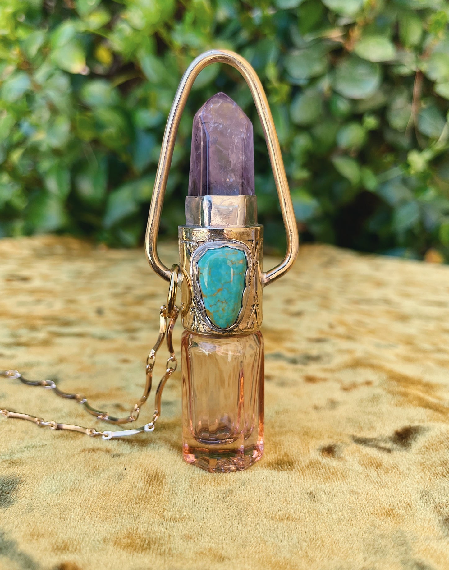 Amethyst & Turquoise Rollerball Necklace