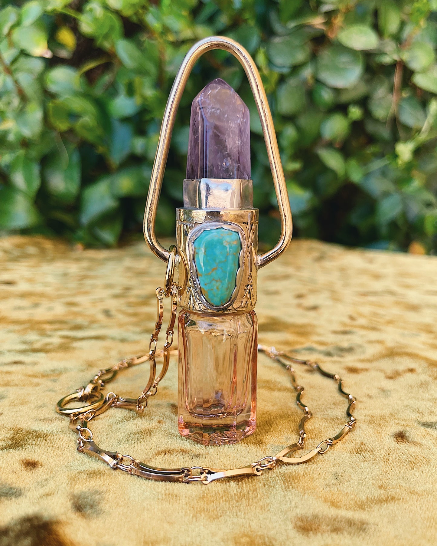 Amethyst & Turquoise Rollerball Necklace