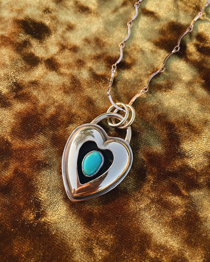 Turquoise Brass Heart shadowbox