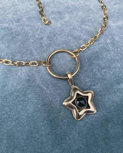Onyx Brass Star shadowbox Choker