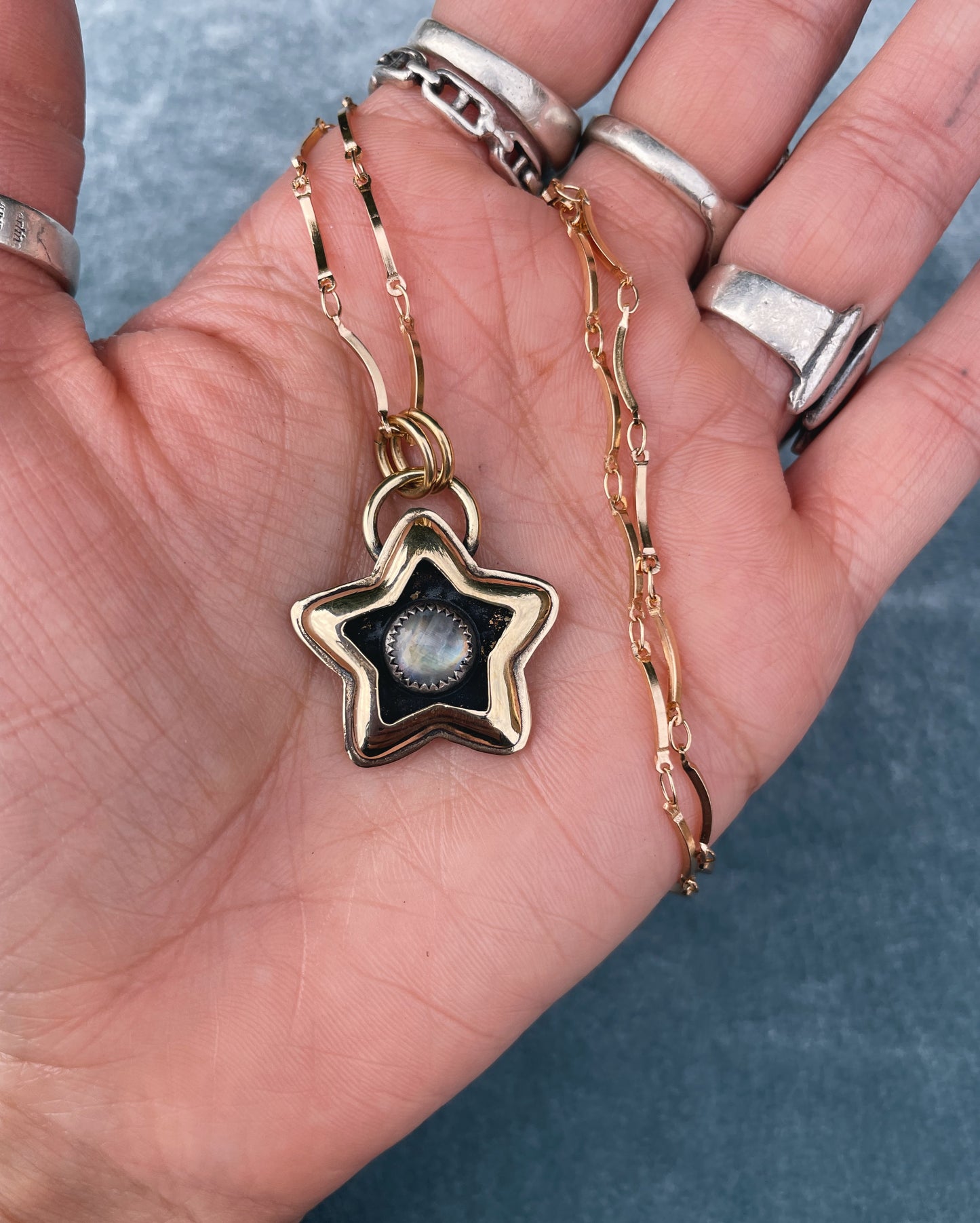Moonstone Brass Star shadowbox