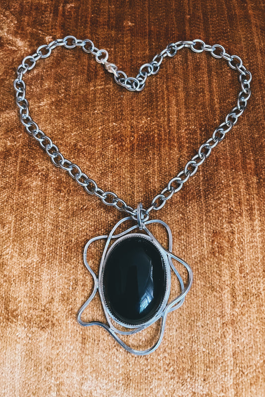 Onyx 3 of Swords Necklace