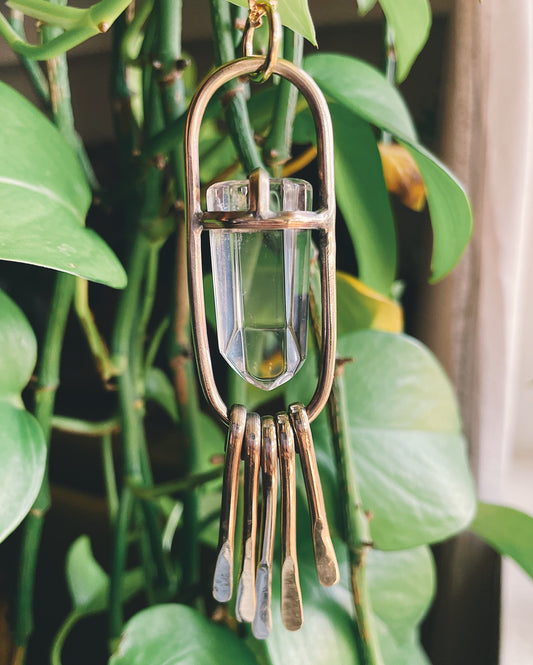 Clear Quartz Prong Talisman