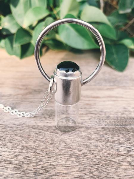 Horizon - Black Onyx and Sterling Silver Rollerball Necklace