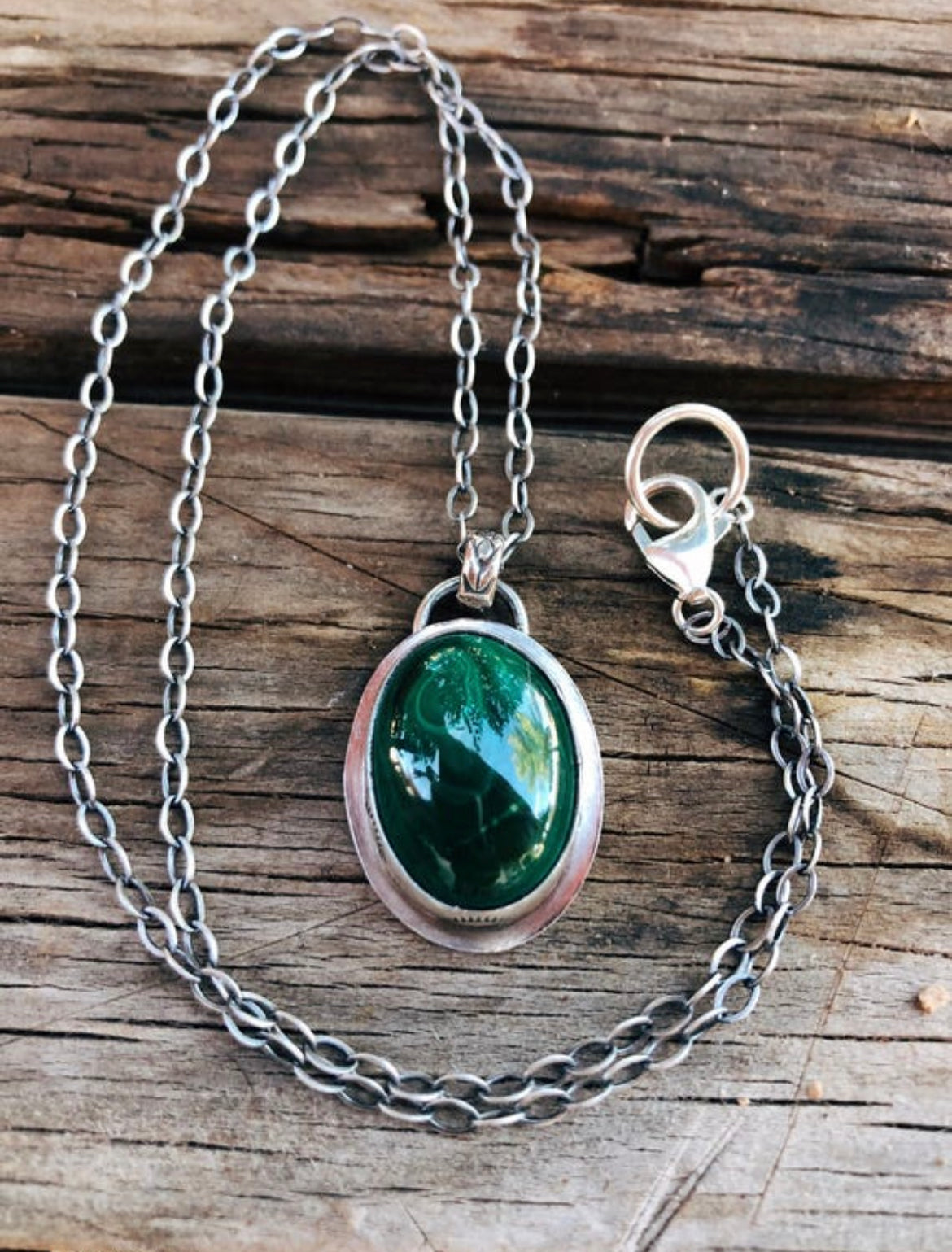 Malachite Saguaro necklace