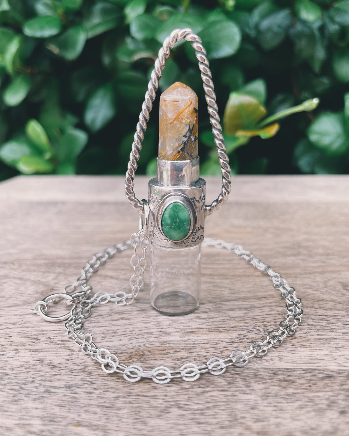 Double Stone Rollerball Necklace