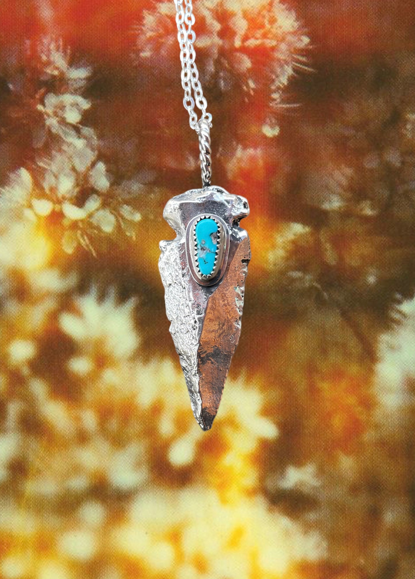 Sterling Silver Arrowhead  with Sleeping Beauty Turquoise