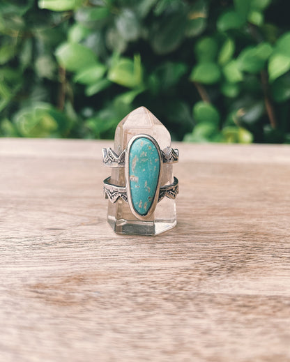 Size 7.5 Hachita Turquoise Ring