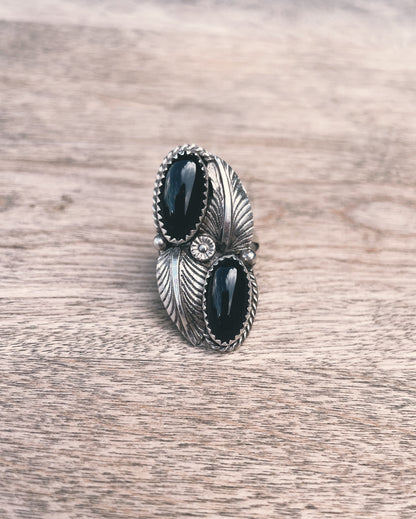 6.5 Vintage Black Onyx ring
