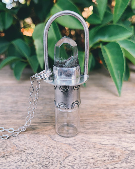 Classic - Lodolite and Sterling Silver Rollerball Necklace