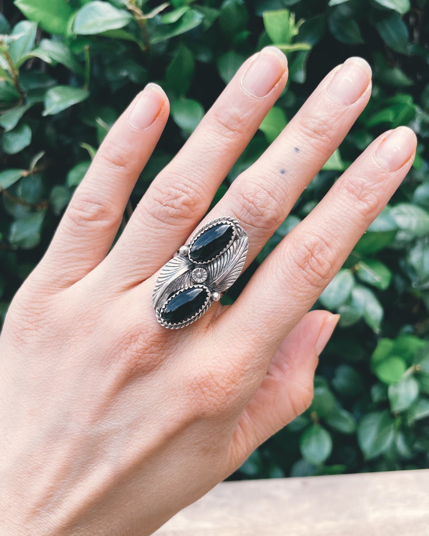 6.5 Vintage Black Onyx ring