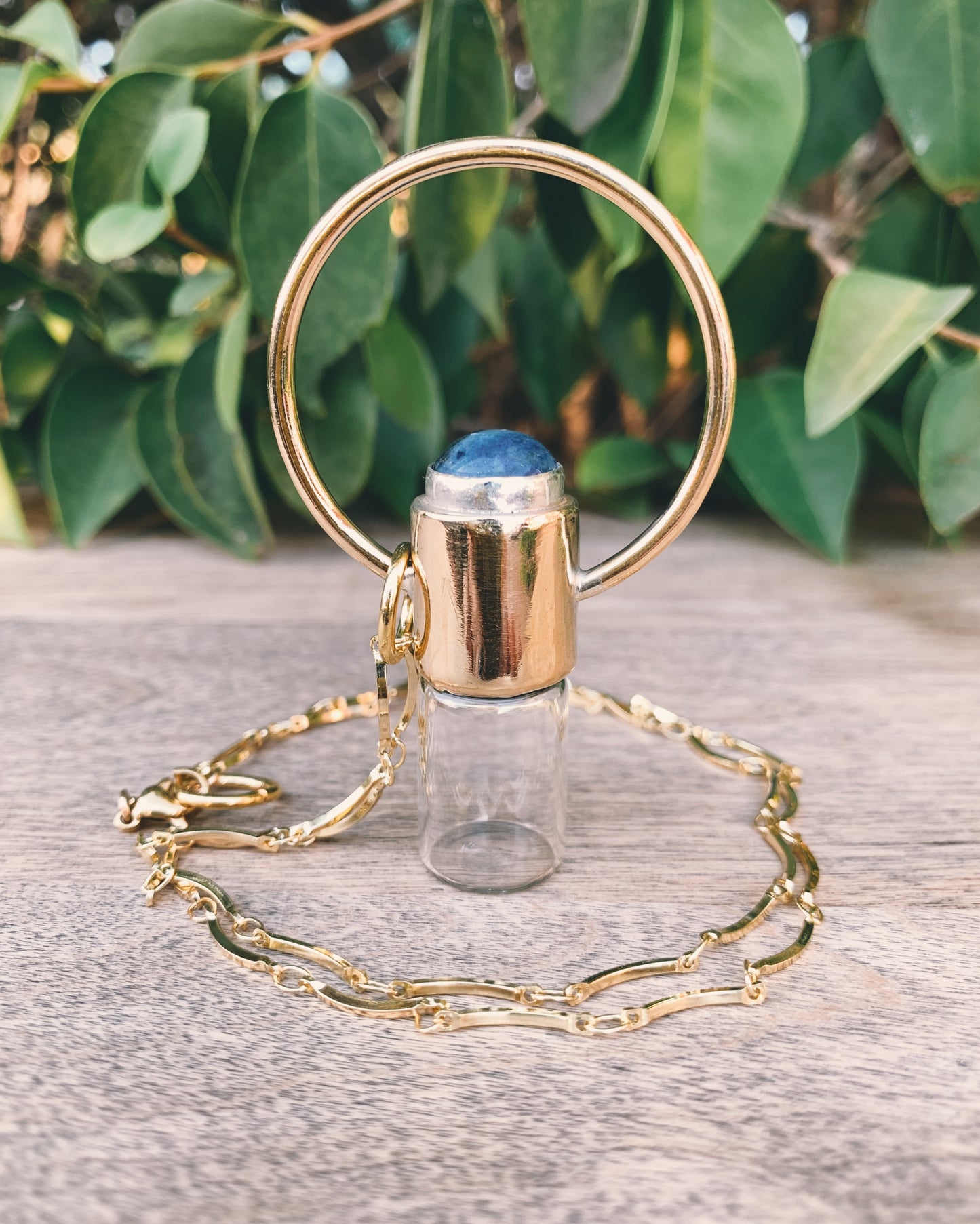 Brass Horizon -  Lapis Lazuli Rollerball Necklace