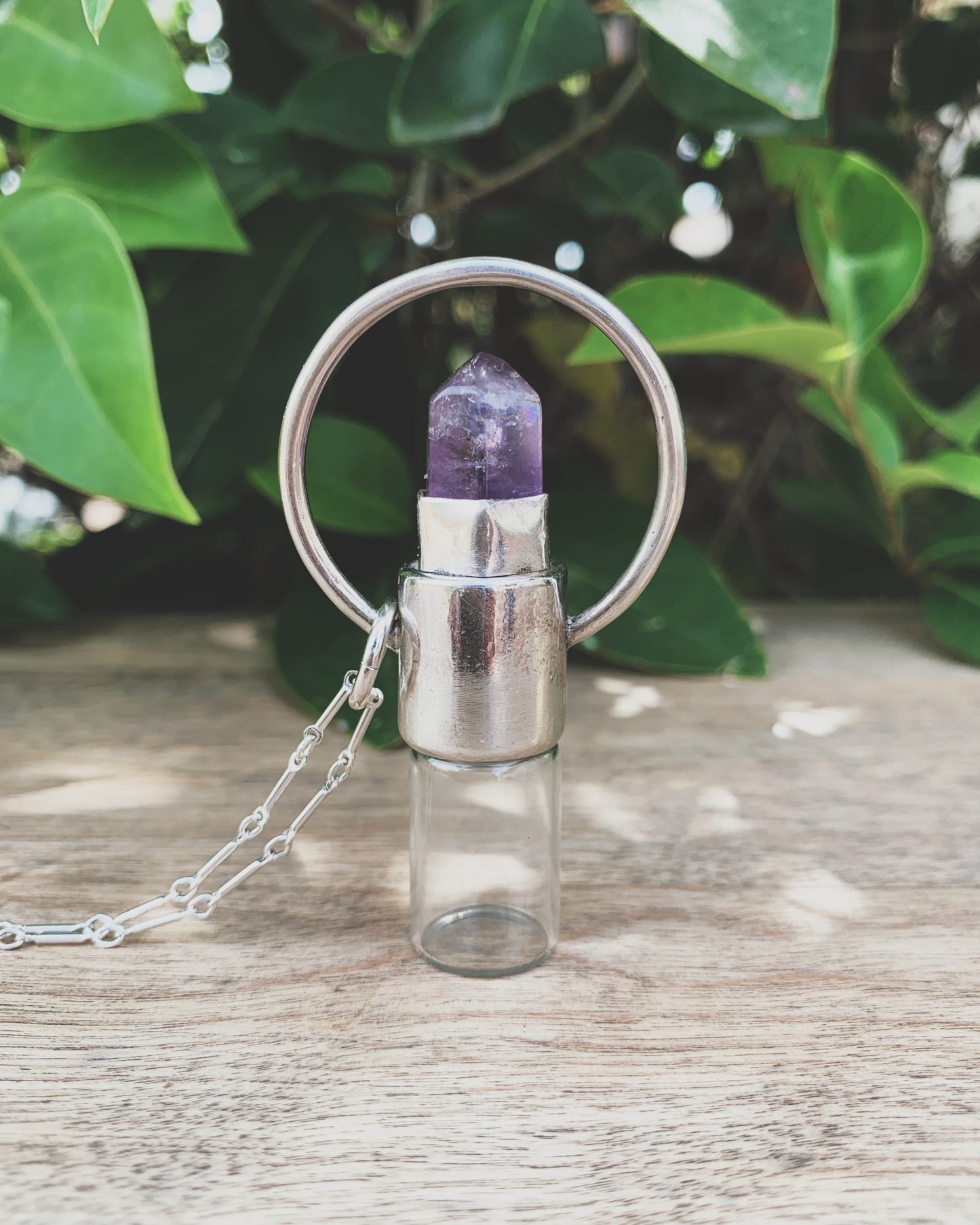 Horizon - Amethyst and Sterling Silver Rollerball Necklace